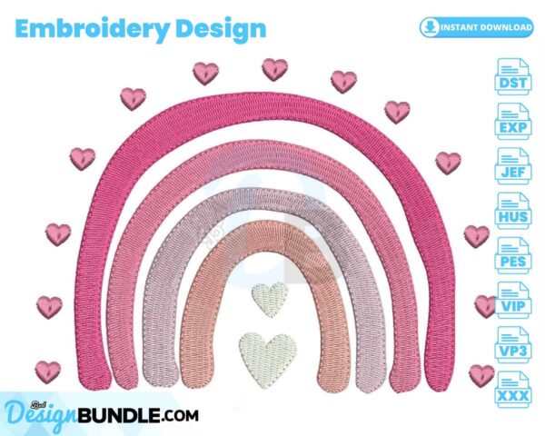 love-boho-rainbow-embroidery-design