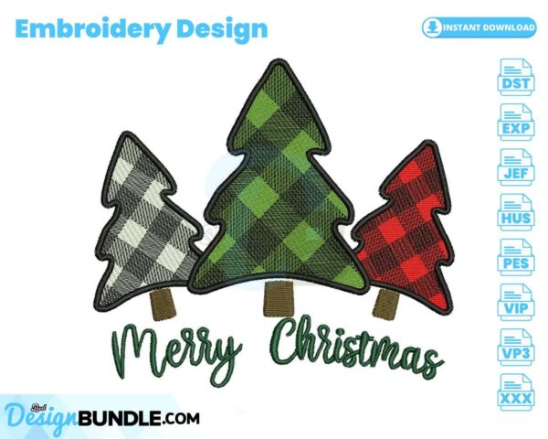 checkered-christmas-trees-embroidery-design