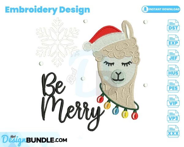 be-merry-embroidery-design