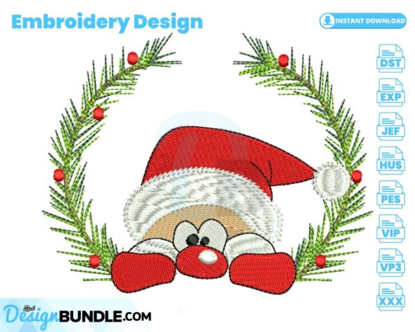 santa-wreath-embroidery-design
