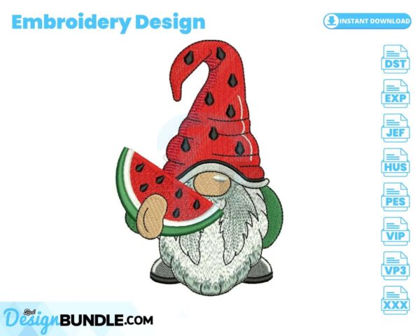 watermelon-gnome-embroidery-design