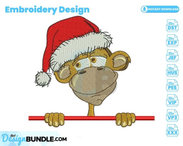 santa-monkey-embroidery-design
