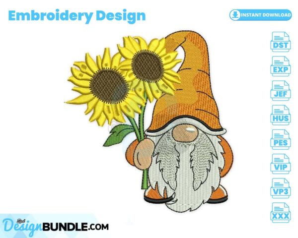 gnome-with-sunflowers-embroidery-design