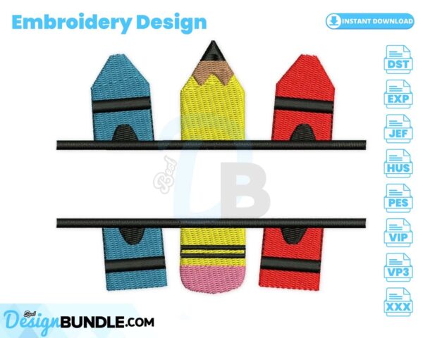 split-crayons-pencils-frame-embroidery-design