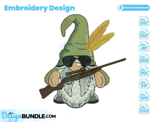 hunter-gnome-embroidery-design