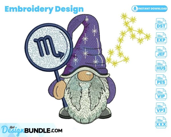 scorpio-horoscope-gnome-embroidery-design