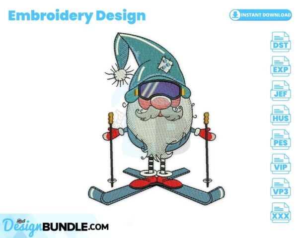 skiing-christmas-gnome-embroidery-design