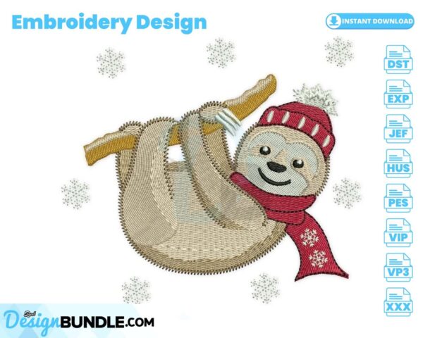 sloth-embroidery-design