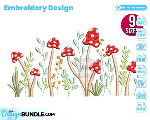 mushrooms-with-plants-embroidery-design