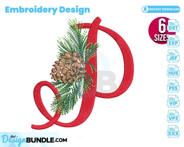 christmas-alphabet-letter-p-embroidery-design