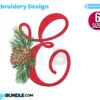christmas-alphabet-e-letter-embroidery-design