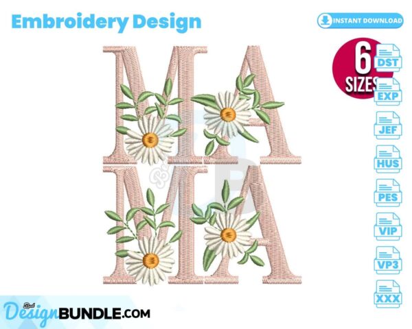 mama-with-daisy-flowers-embroidery-design