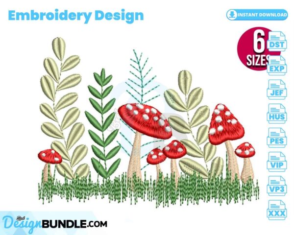 wildflowers-with-mushrooms-embroidery-design