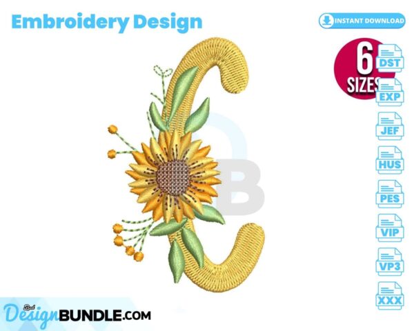 sunflower-alphabet-letter-c-embroidery-design