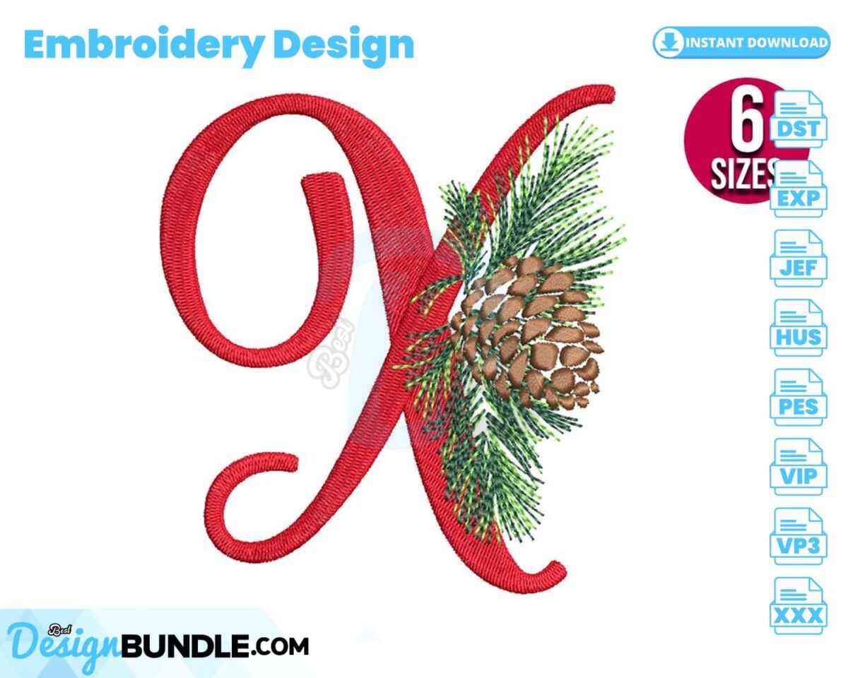 christmas-alphabet-letter-x-embroidery-design