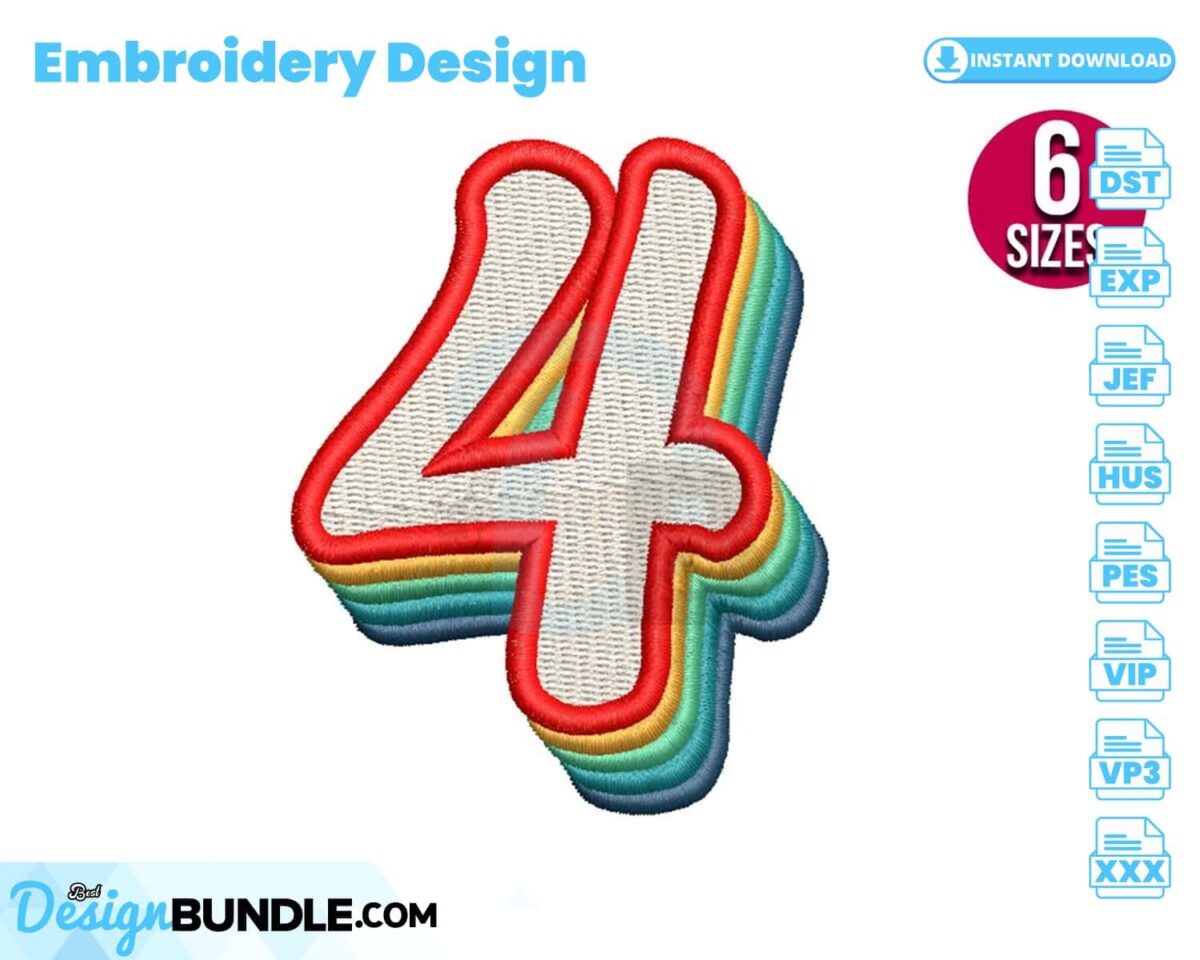 retro-number-four-embroidery-design