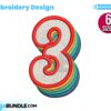 retro-number-three-embroidery-design