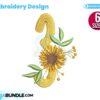 sunflower-alphabet-number-three-embroidery-design