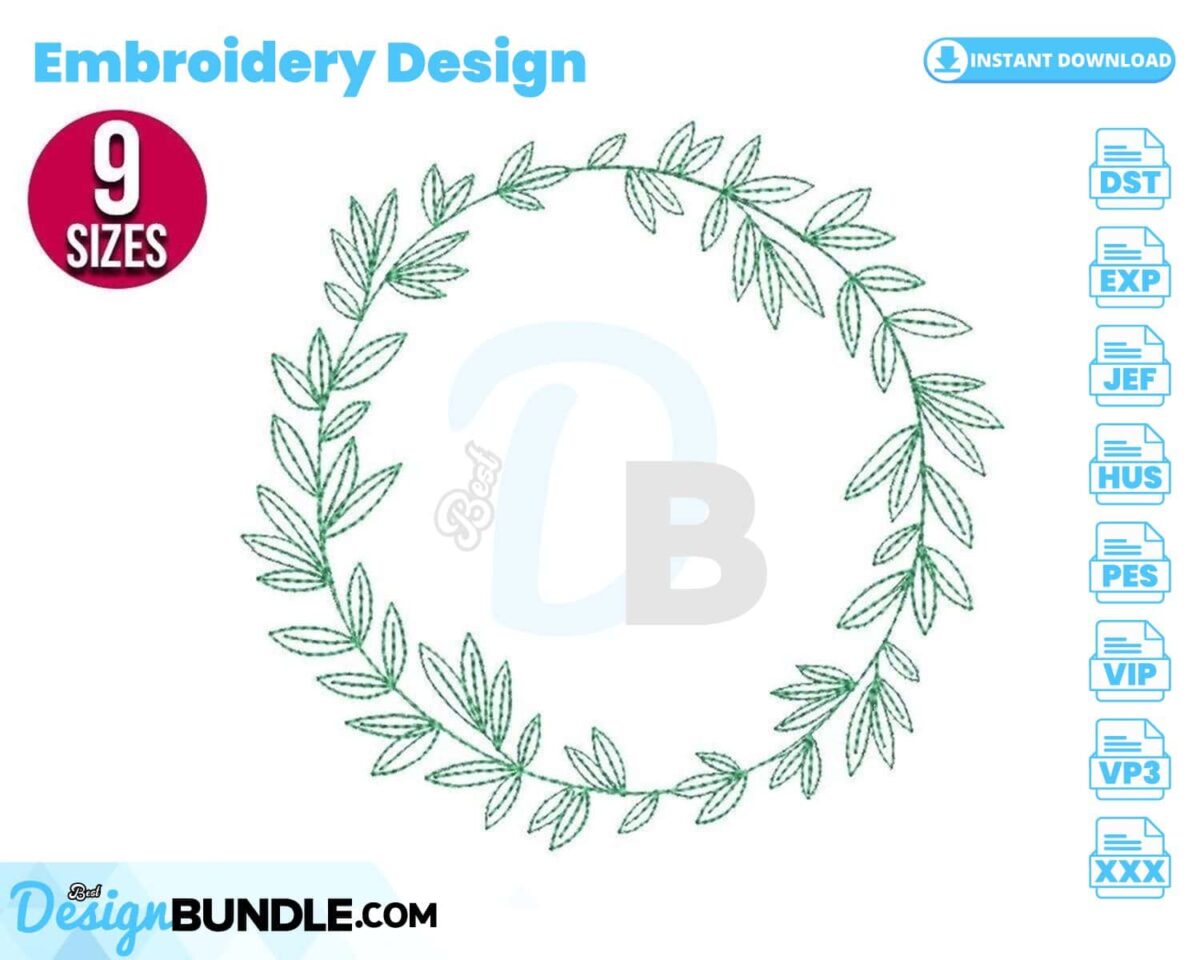 leaf-wreath-embroidery-design