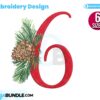 christmas-alphabet-number-six-embroidery-design