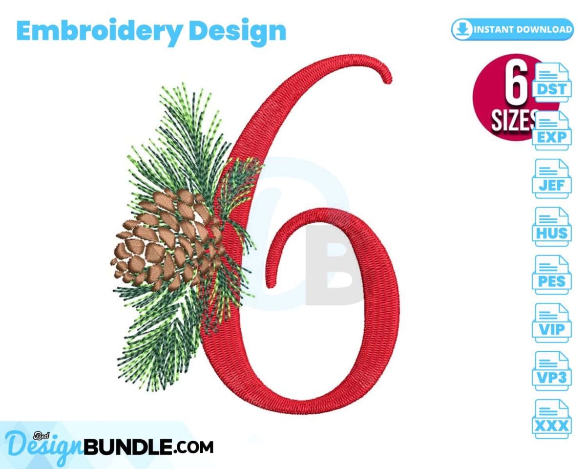 christmas-alphabet-number-six-embroidery-design
