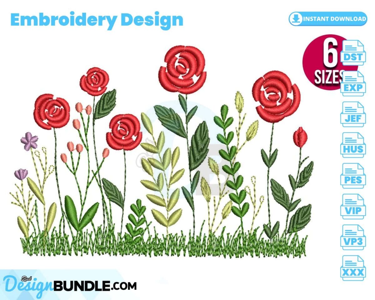 rose-flower-bunch-embroidery-design