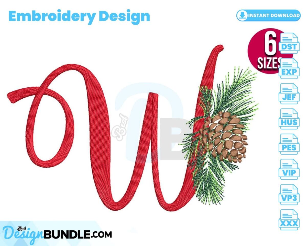 christmas-alphabet-letter-w-embroidery-design
