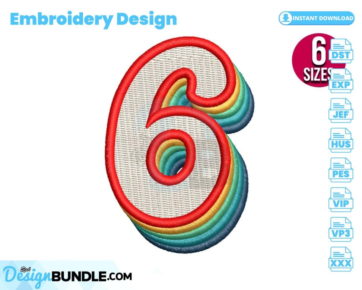 retro-number-six-embroidery-design