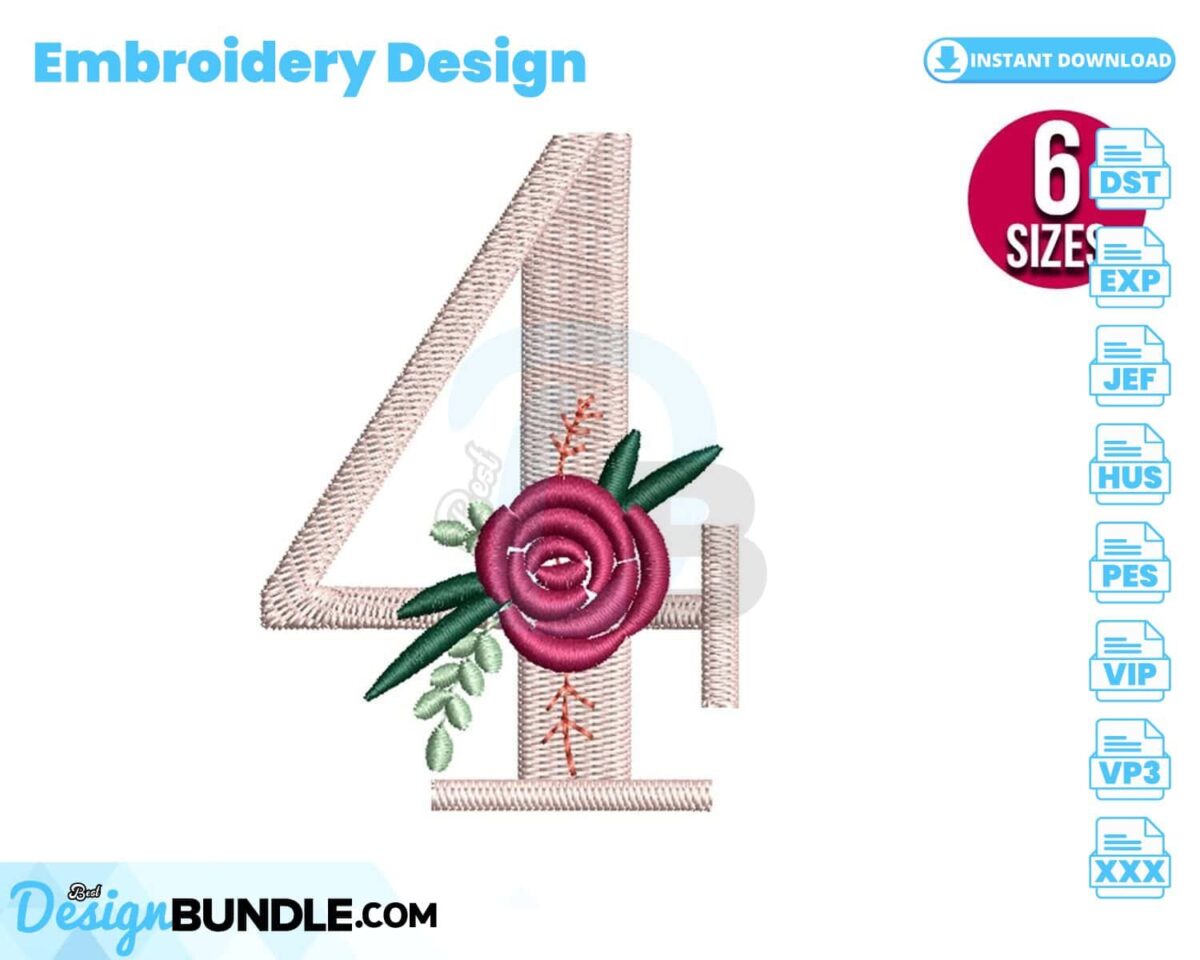 floral-number-4-embroidery-design