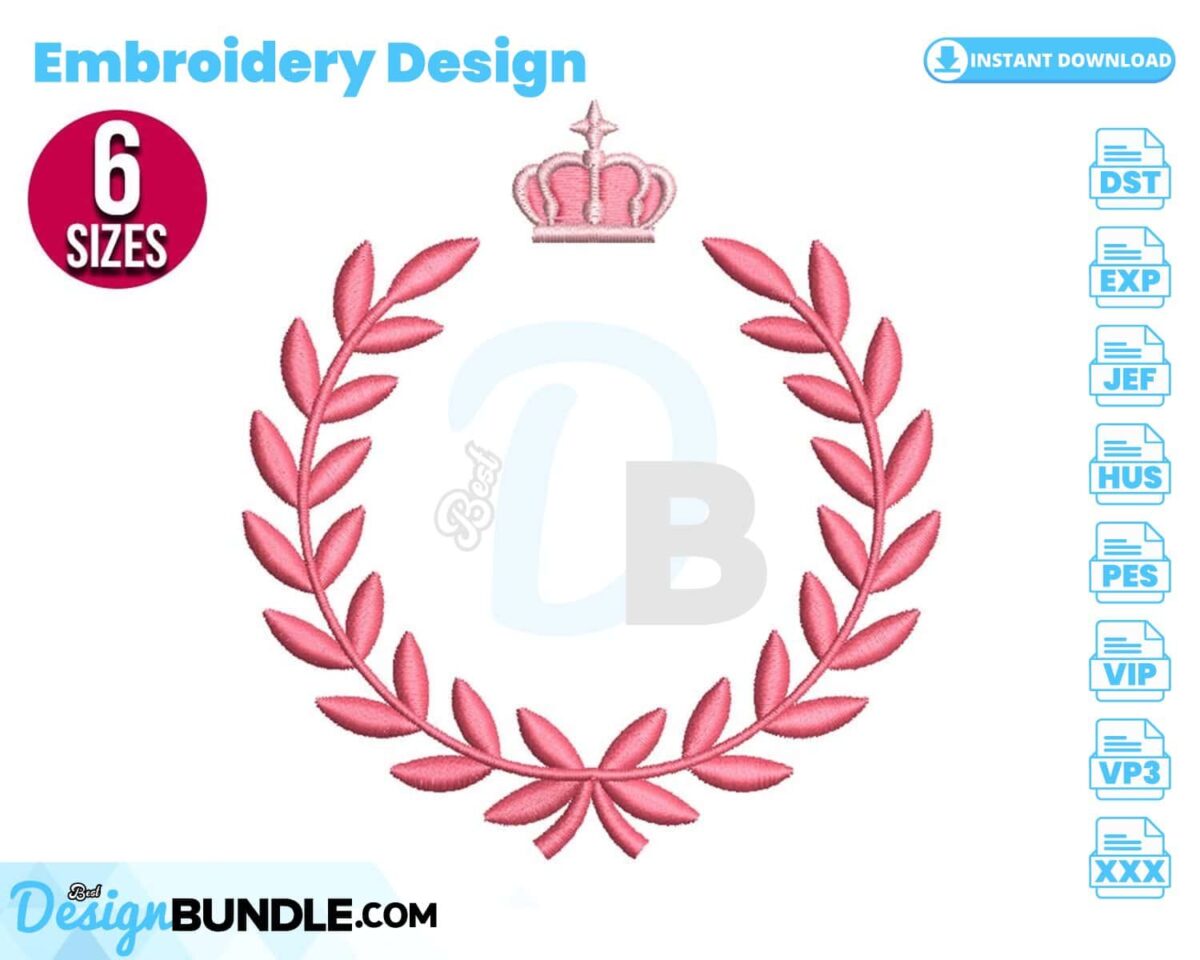laurel-wreath-with-crown-embroidery-design
