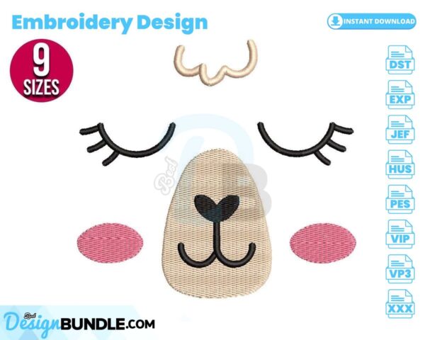 lamb-face-embroidery-design