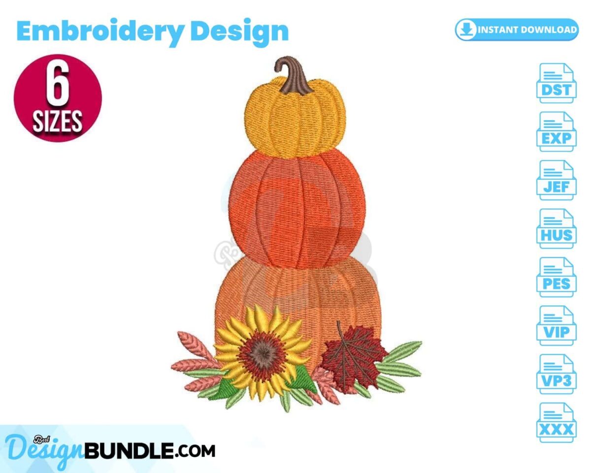 pumpkins-with-sunflower-embroidery-design