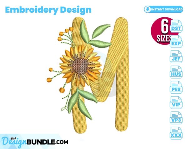sunflower-alphabet-letter-m-embroidery-design