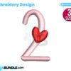 number-two-with-heart-embroidery-design