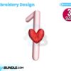 number-one-with-heart-embroidery-design