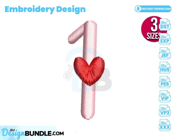 number-one-with-heart-embroidery-design