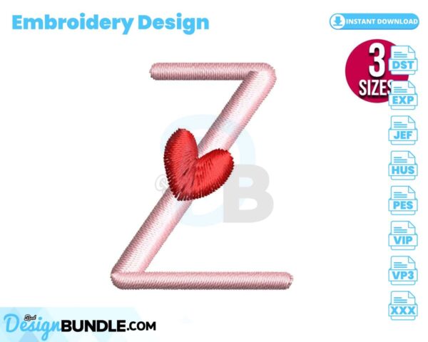 letter-z-with-heart-embroidery-design