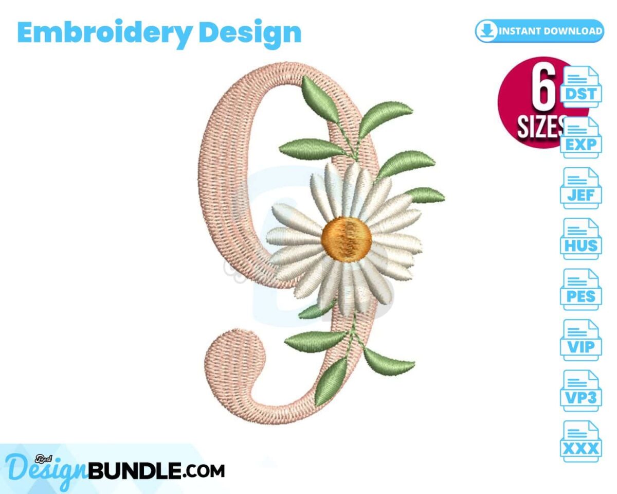 floral-number-nine-embroidery-design