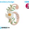 floral-number-six-embroidery-design
