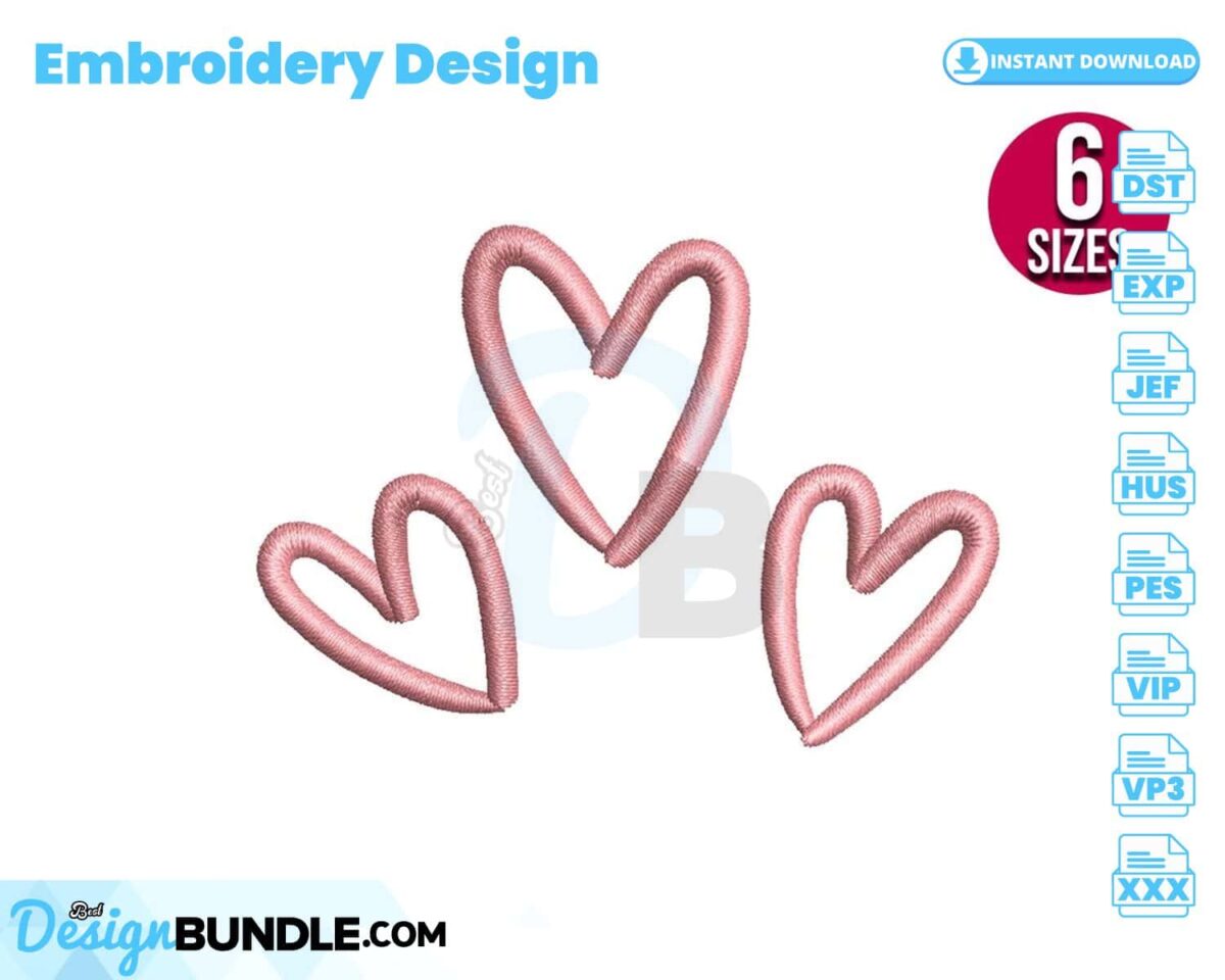 three-hearts-embroidery-design