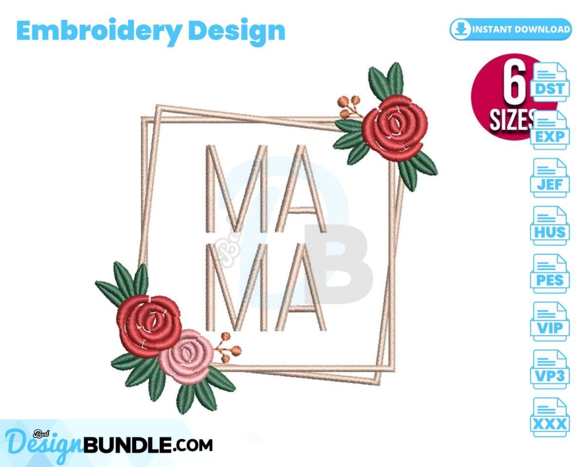 mama-with-floral-frame-embroidery-design