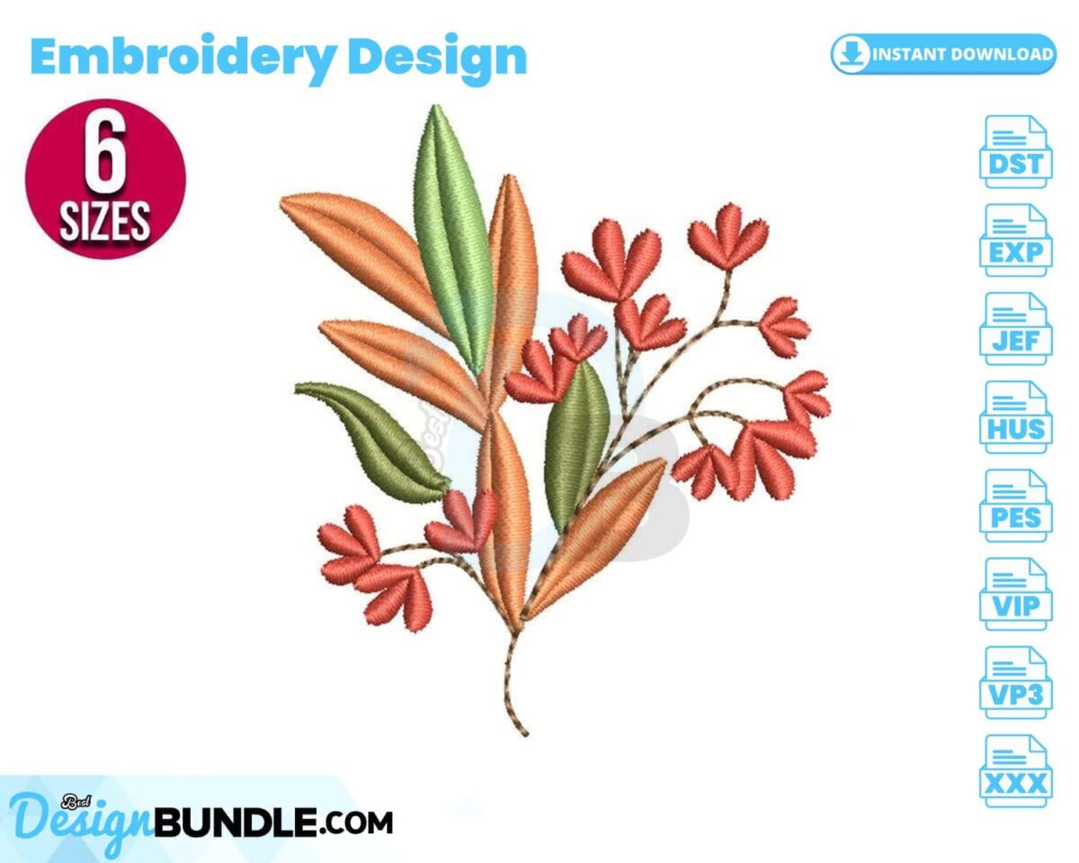 autumn-flower-bunch-embroidery-design