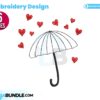 umbrella-with-hearts-embroidery-design