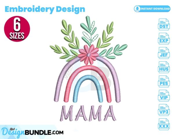 mama-rainbow-with-flowers-embroidery-design