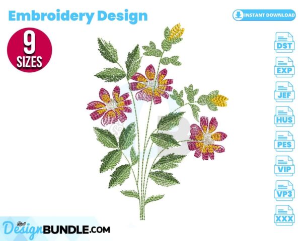 floral-bunch-embroidery-design