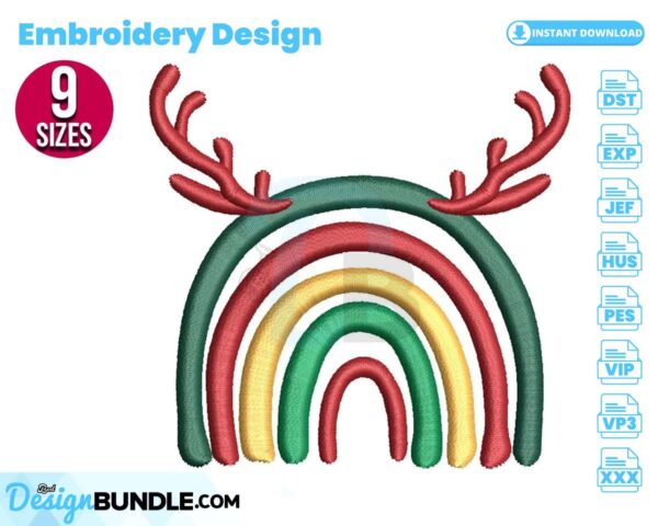 christmas-rainbow-embroidery-design
