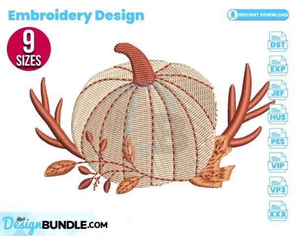 pumpkin-with-antlers-embroidery-design