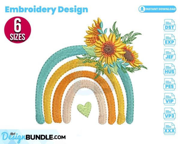 rainbow-with-sunflowers-embroidery-design
