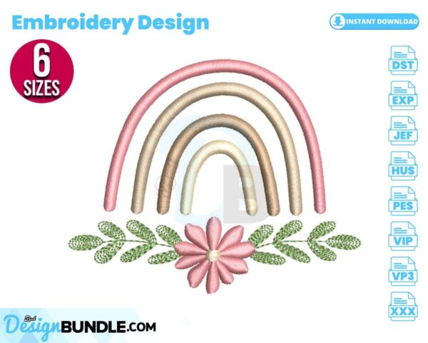 rainbow-with-flower-embroidery-design