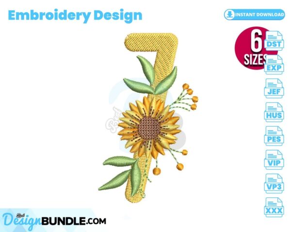 sunflower-alphabet-number-seven-embroidery-design